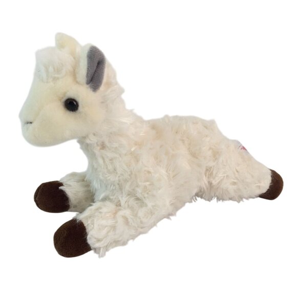 Aurora Mini Flopsy Llama Alpaca Plush 7" White Stuffed Animal Toy - Picture 1 of 8